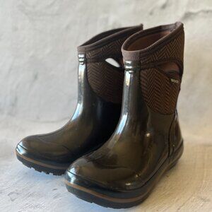 Bogs Women's Plimsoll Herringbone Mid Rain Boots Size 6M
